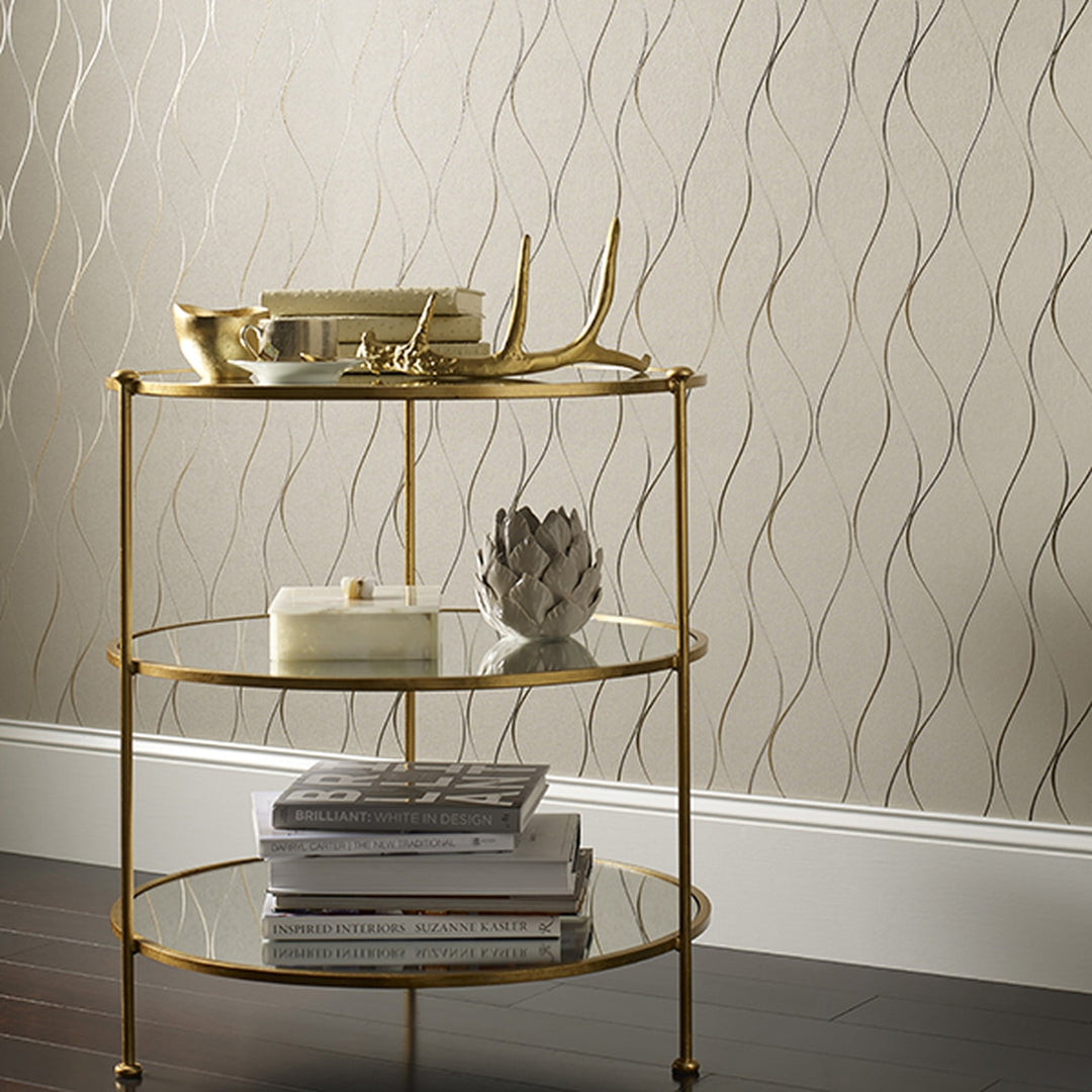 Favorite Nook 3-Tier Table with Mir Shelves-Worlds Away-WORLD-FN3TGM-Side TablesGOLD LEAF-2-France and Son