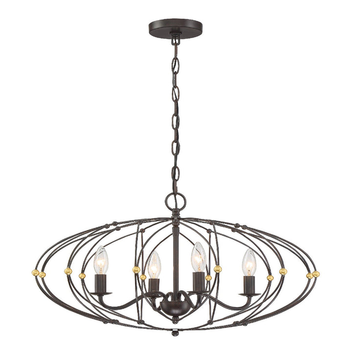 Zucca 4 Light Chandelier-Crystorama Lighting Company-CRYSTO-ZUC-A9034-EB-GA-Chandeliers-2-France and Son
