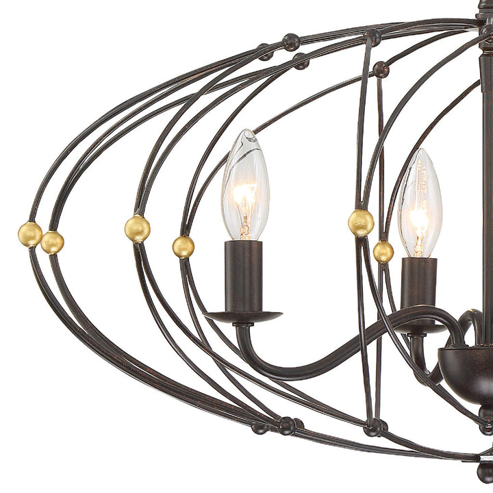 Zucca 4 Light Chandelier-Crystorama Lighting Company-CRYSTO-ZUC-A9034-EB-GA-Chandeliers-3-France and Son