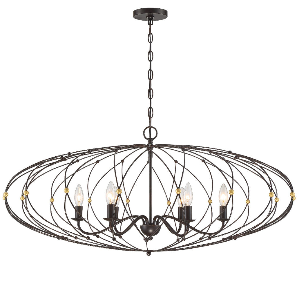 Zucca 6 Light Chandelier-Crystorama Lighting Company-CRYSTO-ZUC-A9036-EB-GA-Chandeliers-1-France and Son