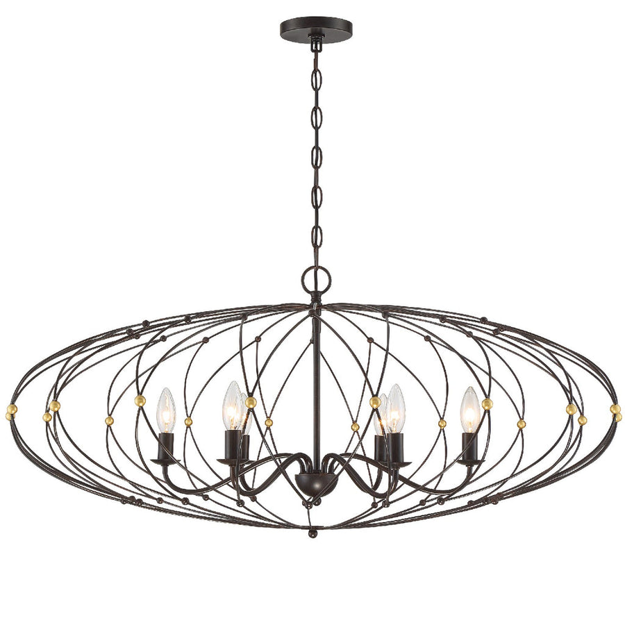 Zucca 6 Light Chandelier-Crystorama Lighting Company-CRYSTO-ZUC-A9036-EB-GA-Chandeliers-1-France and Son
