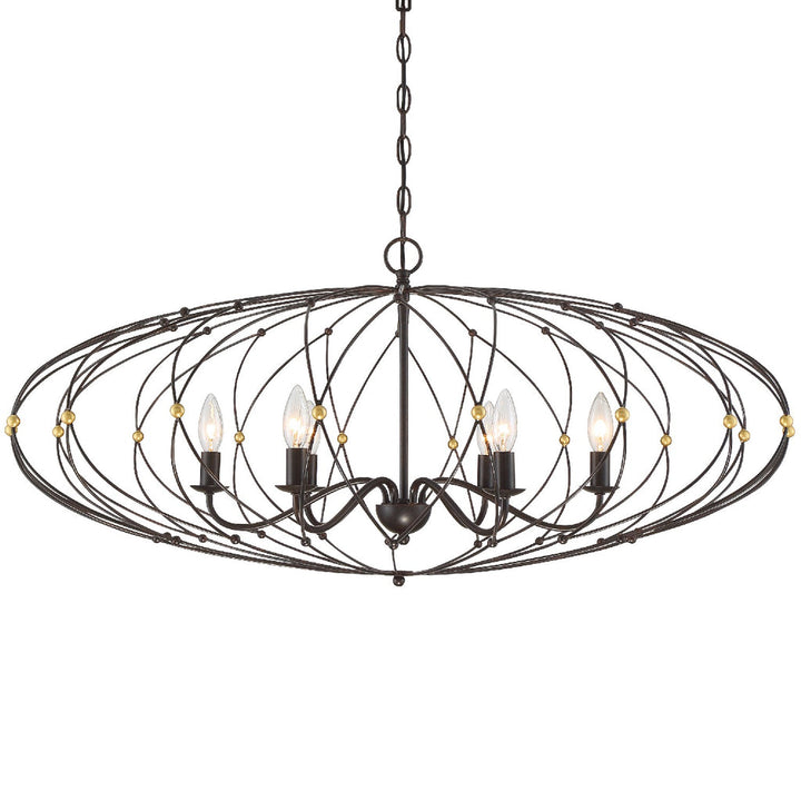 Zucca 6 Light Chandelier-Crystorama Lighting Company-CRYSTO-ZUC-A9036-EB-GA-Chandeliers-3-France and Son
