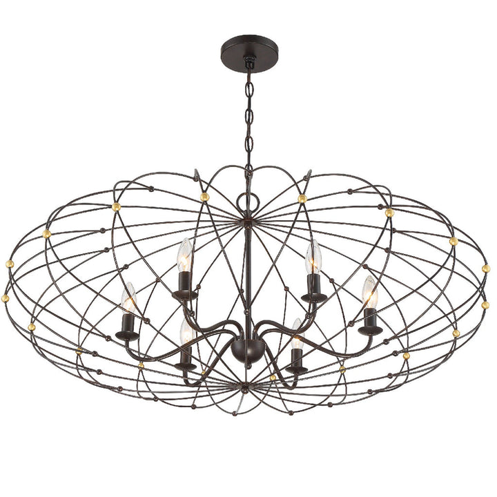 Zucca 6 Light Chandelier-Crystorama Lighting Company-CRYSTO-ZUC-A9036-EB-GA-Chandeliers-4-France and Son