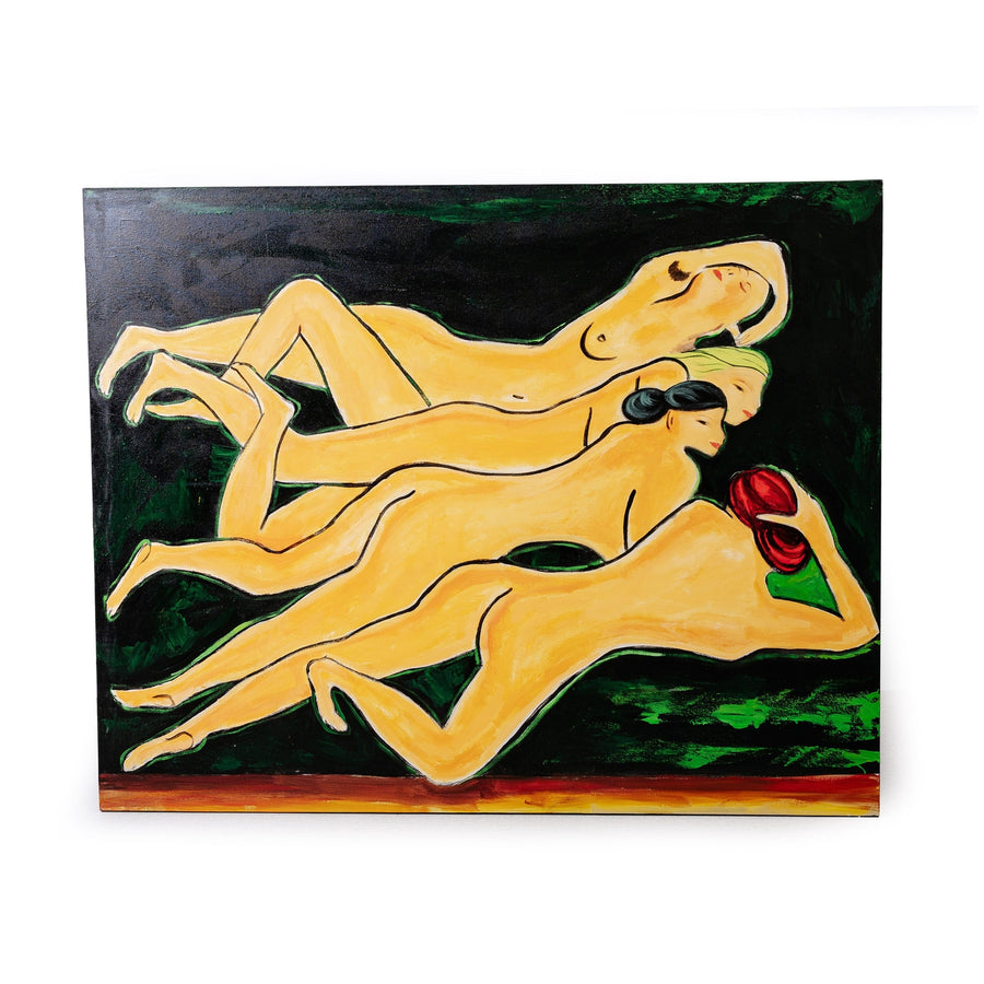St Tropez Nudes Oil on Canvas-France & Son-FL9073-Wall Art-1-France and Son