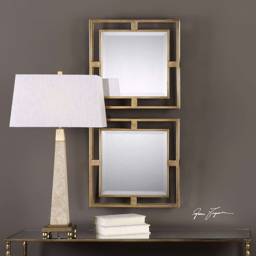 Allick Gold Square Mirrors S/2-Uttermost-UTTM-09234-Mirrors-2-France and Son
