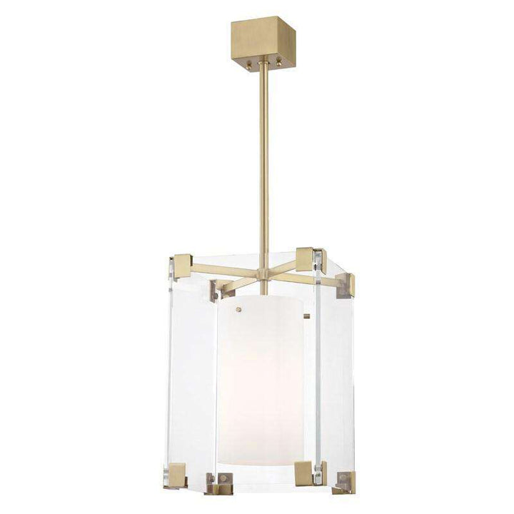 Achilles 1 Light Small Pendant-Hudson Valley-HVL-4125-AGB-PendantsAged Brass-1-France and Son