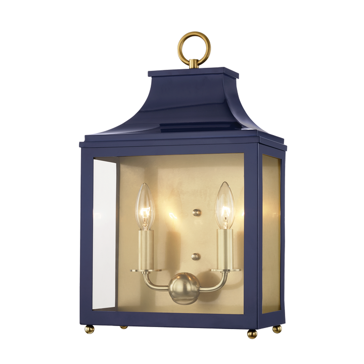 Leigh 2 Light Wall Sconce-Mitzi-HVL-H259102-AGB/NVY-Wall LightingAged Brass/Navy-3-France and Son