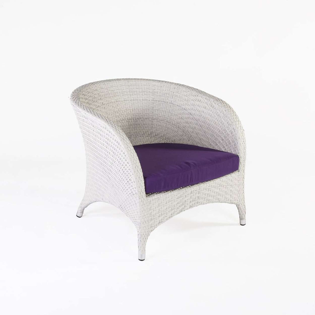 Modern Darcy Outdoor Lounge Chair with Purple Sunbrella Cushion