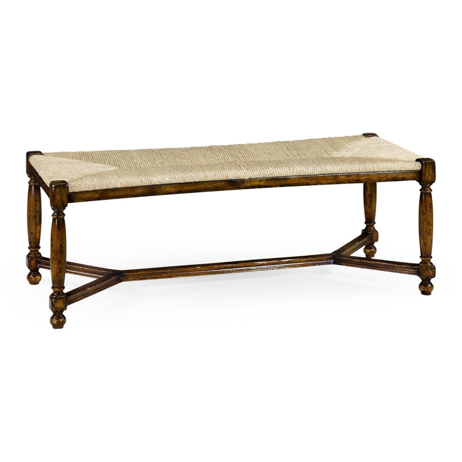 Two Seat Stool with Rushed Seat-Jonathan Charles-JCHARLES-492759-WAL-Benches-1-France and Son