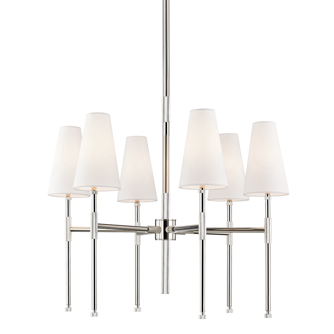 Bowery 6 Light Chandelier-Hudson Valley-HVL-3728-PN-ChandeliersPolished Nickel-2-France and Son