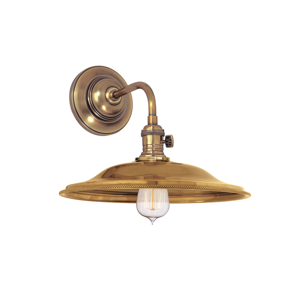 Heirloom 1 Light Wall Sconce Polished Nickel-Hudson Valley-HVL-8000-AGB-MS2-Wall LightingAged Brass-2-France and Son