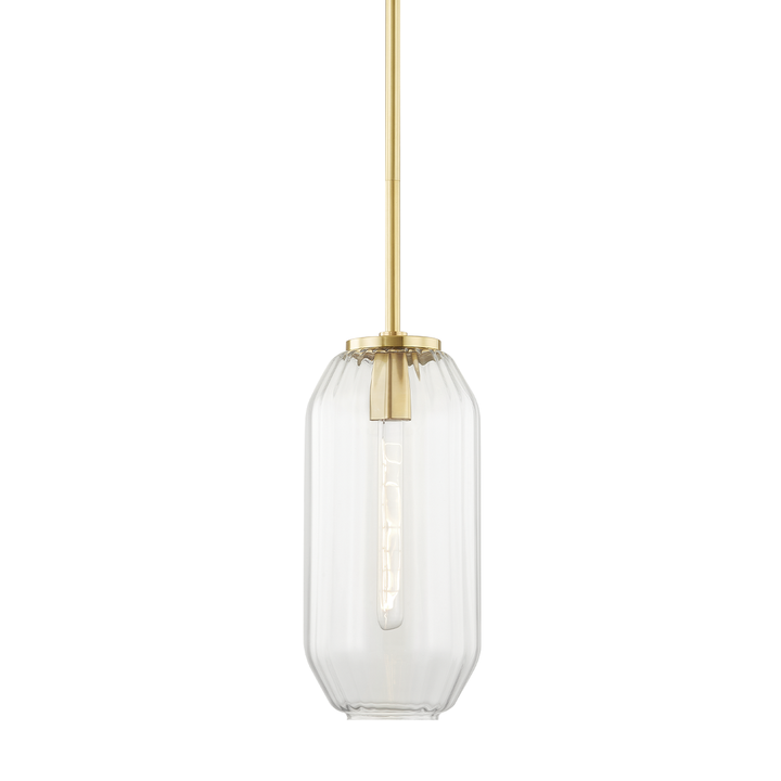 Bennett 1 Light Pendant-Hudson Valley-HVL-1508-AGB-PendantsAged Brass-1-France and Son