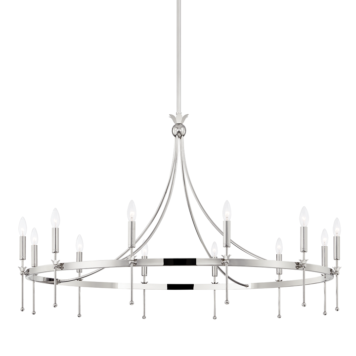 Gates 12 Light Chandelier-Hudson Valley-HVL-4351-PN-ChandeliersPolished Nickel-2-France and Son