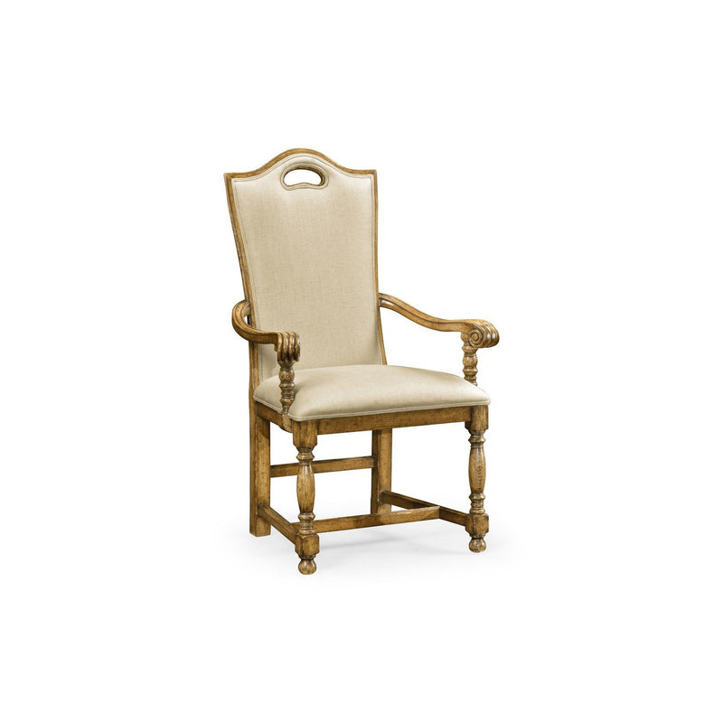Casual High Back Arm Chair-Jonathan Charles-JCHARLES-493381-AC-DTM-F400-Dining ChairsMedium Driftwood & Shambala-1-France and Son