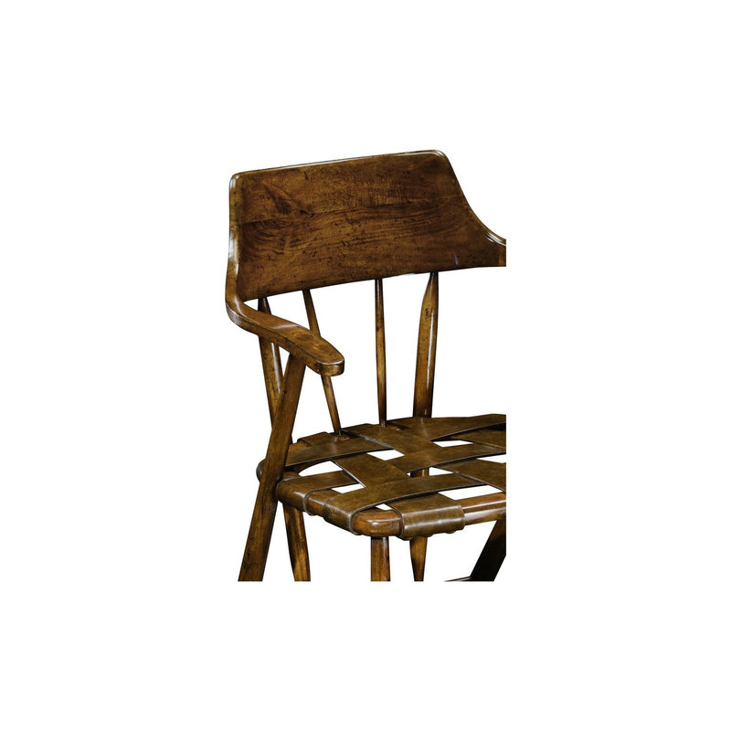 Smokers Style Dining Arm Chair-Jonathan Charles-JCHARLES-492783-DTM-F400-Dining ChairsMedium Driftwood-32-France and Son