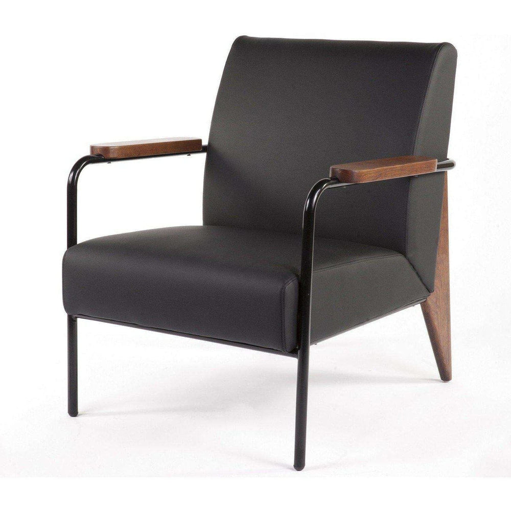 Mid-Century Modern Reproduction Fauteuil de Salon- Black Inspired by Jean Prouve