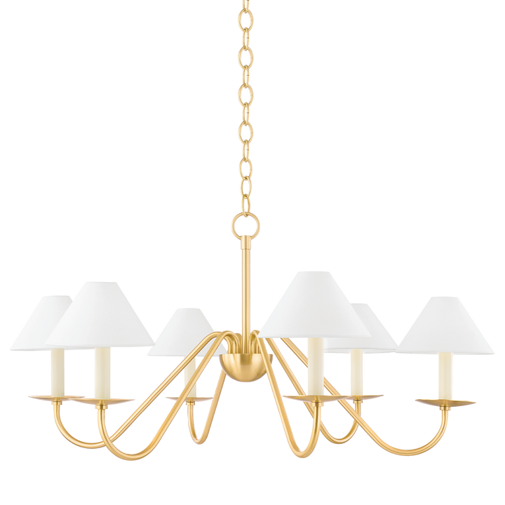 Lenore 6 Light Chandelier-Mitzi-HVL-H464806-AGB-ChandeliersAged Brass-1-France and Son