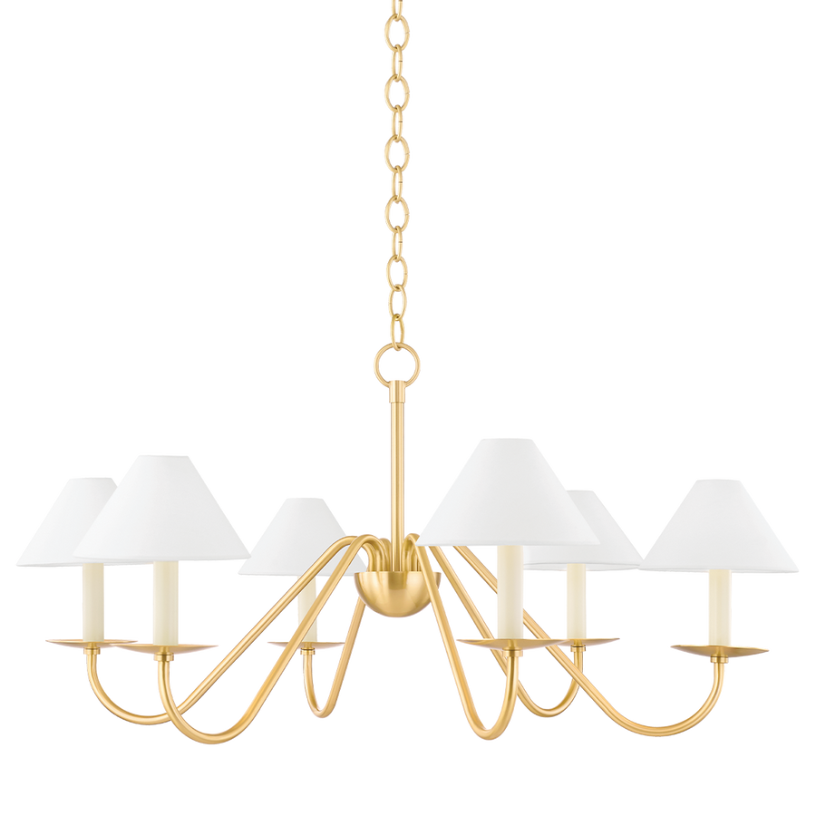 Lenore 6 Light Chandelier-Mitzi-HVL-H464806-AGB-ChandeliersAged Brass-1-France and Son