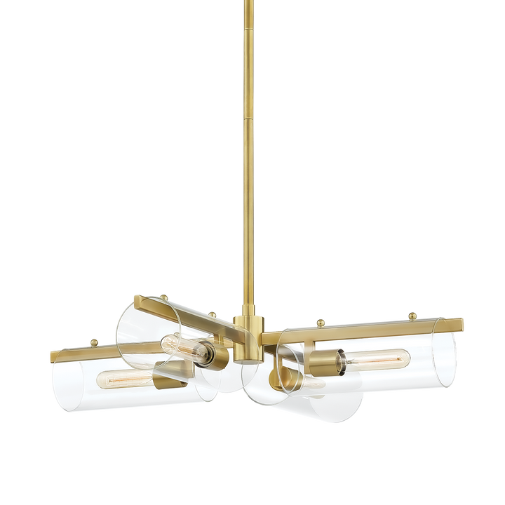 Ariel 4 Light Chandelier-Mitzi-HVL-H326804-AGB-ChandeliersAged Brass-1-France and Son