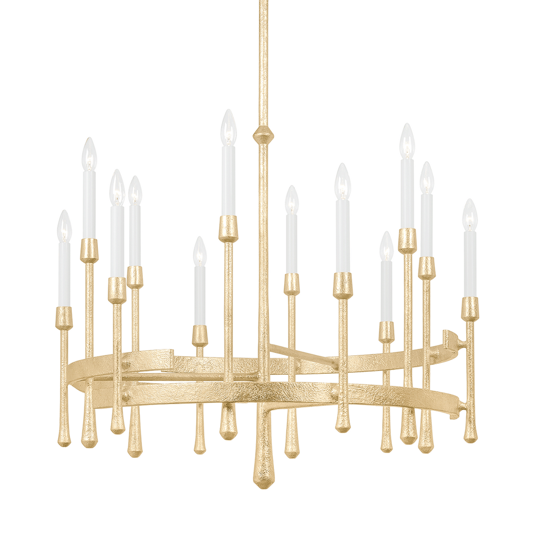 Hathaway 12 Light Chandelier-Hudson Valley-HVL-2235-VGL-ChandeliersAged Brass-1-France and Son