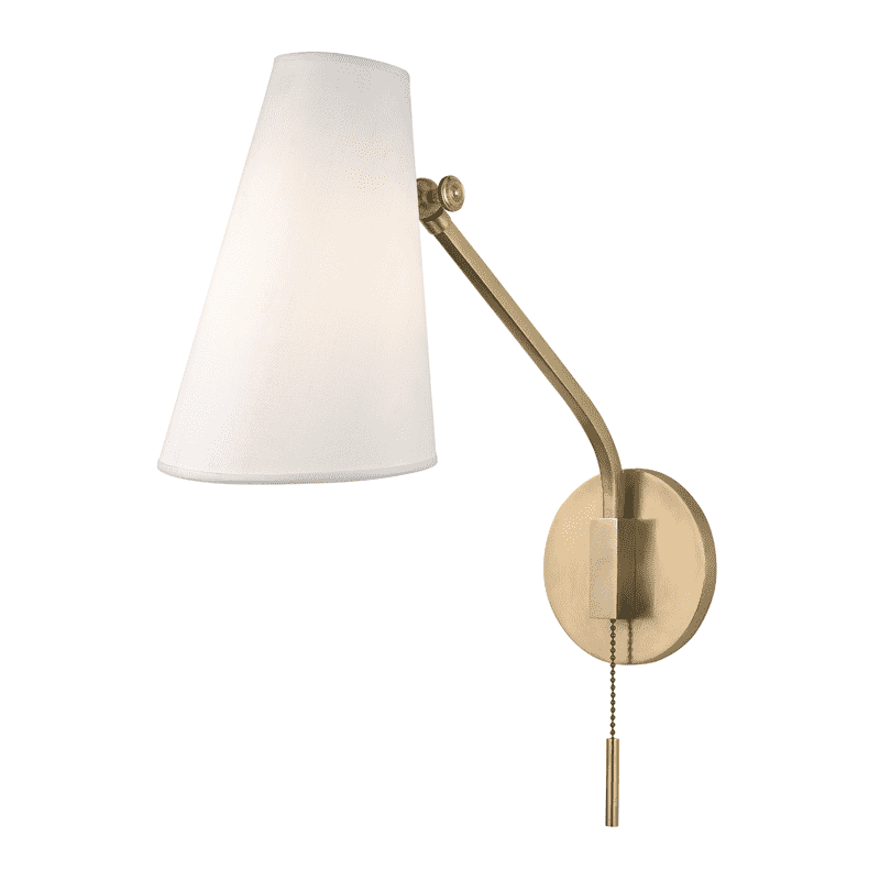 Patten 1 Light Swing Arm Wall Sconc-Hudson Valley-HVL-6341-AGB-Wall LightingAged Brass-1-France and Son