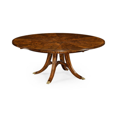59" Circular Dining Table with Self–Storing Leaves-Jonathan Charles-JCHARLES-494543-59D-MAH-Dining TablesMahogany-7-France and Son