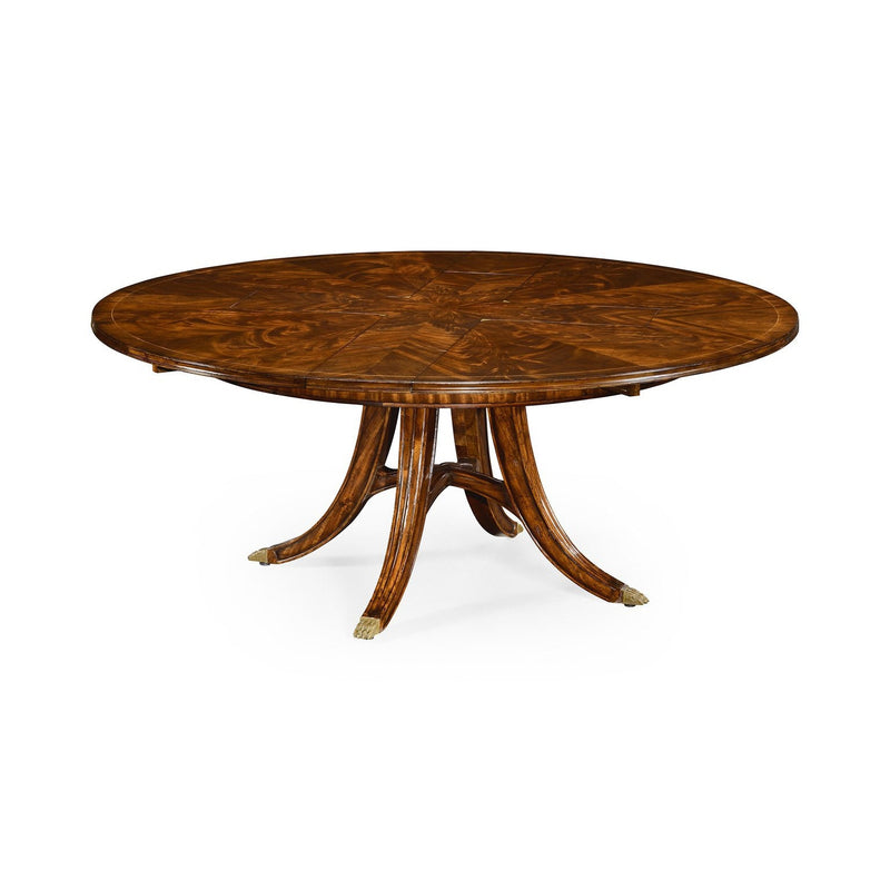59" Circular Dining Table with Self–Storing Leaves-Jonathan Charles-JCHARLES-494543-59D-MAH-Dining TablesMahogany-7-France and Son