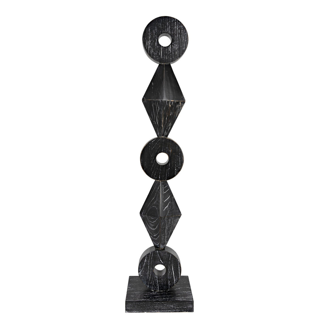 Totem Sculpture - Cinder Black-Noir-NOIR-AC151CB-Decorative Objects-3-France and Son