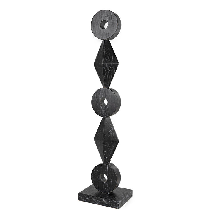Totem Sculpture - Cinder Black-Noir-NOIR-AC151CB-Decorative Objects-5-France and Son