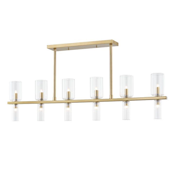 Tabitha 12 Light Linear Chandelier-Mitzi-HVL-H384912-AGB-ChandeliersAged Brass-1-France and Son