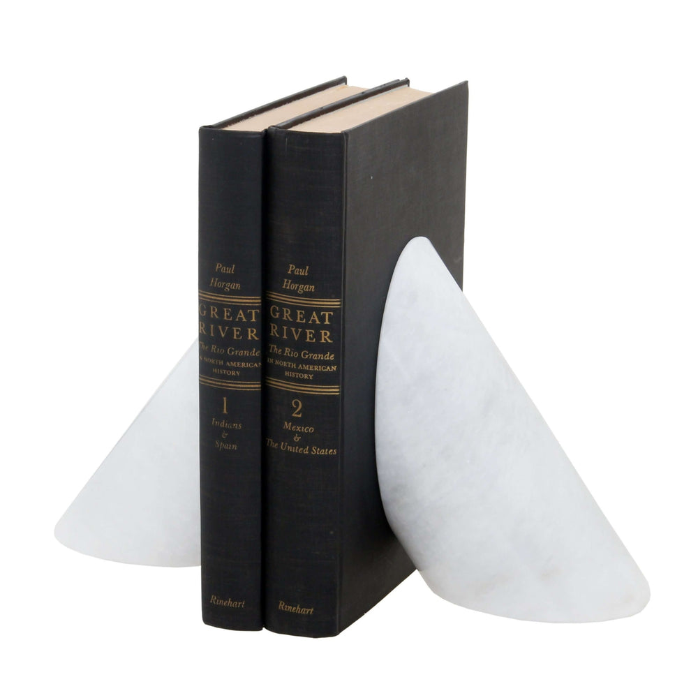 Coronet Collection Pearl White Marble Bookends