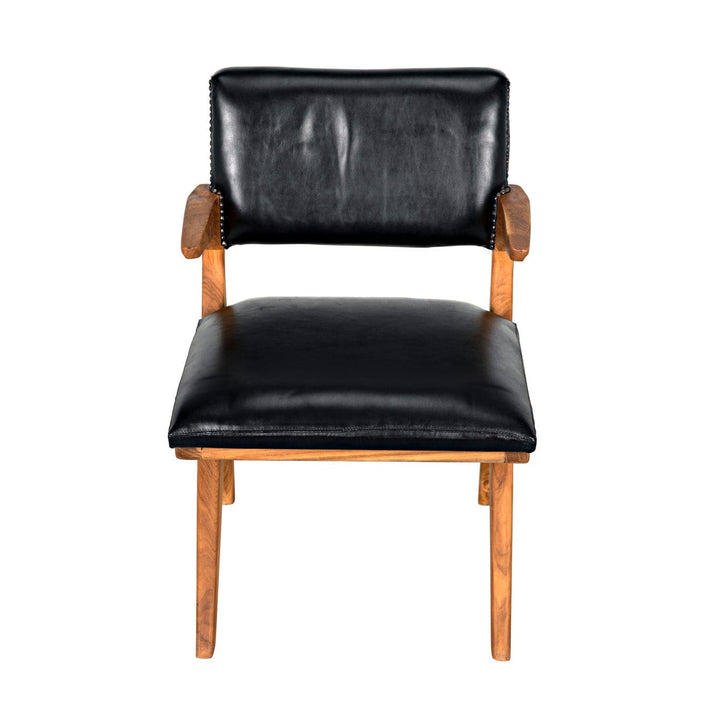 Dolores Chair - Teak With Leather-Noir-NOIR-AE-147T-Lounge Chairs-3-France and Son