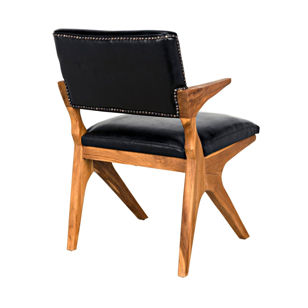 Dolores Chair - Teak With Leather-Noir-NOIR-AE-147T-Lounge Chairs-4-France and Son