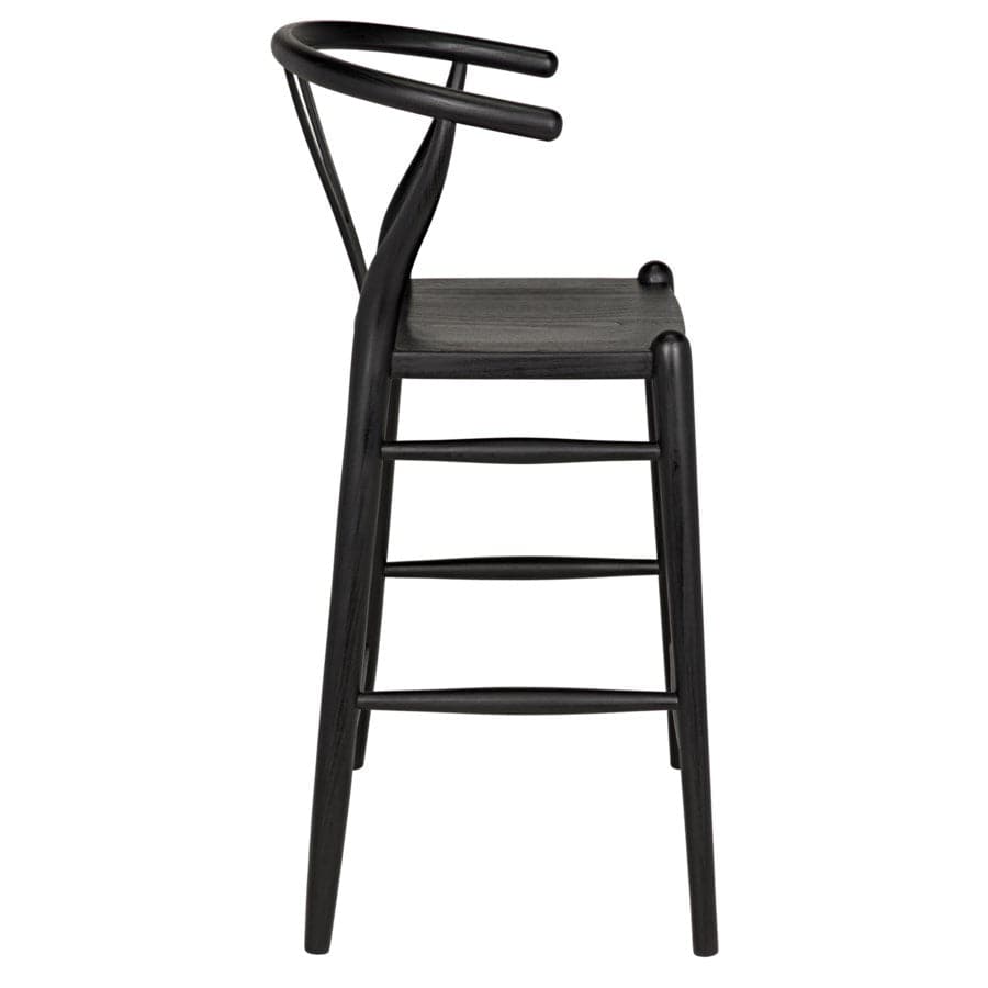 Zola Counter Stool, Charcoal Black-Noir-NOIR-AE-16CHBS-Bar Stools-4-France and Son