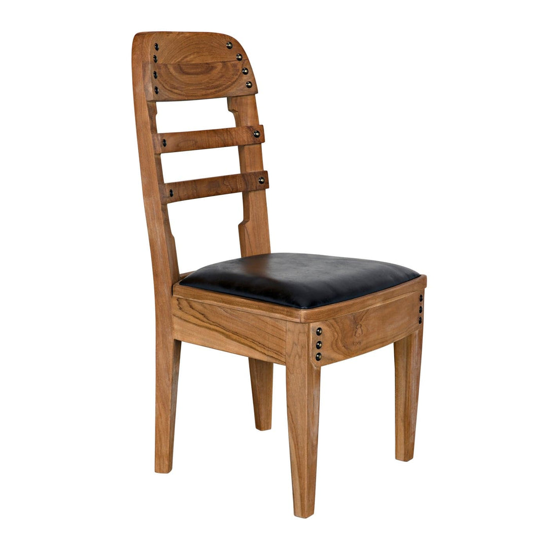Laila Chair - Teak With Leather-Noir-NOIR-AE-172T-Dining Chairs-4-France and Son