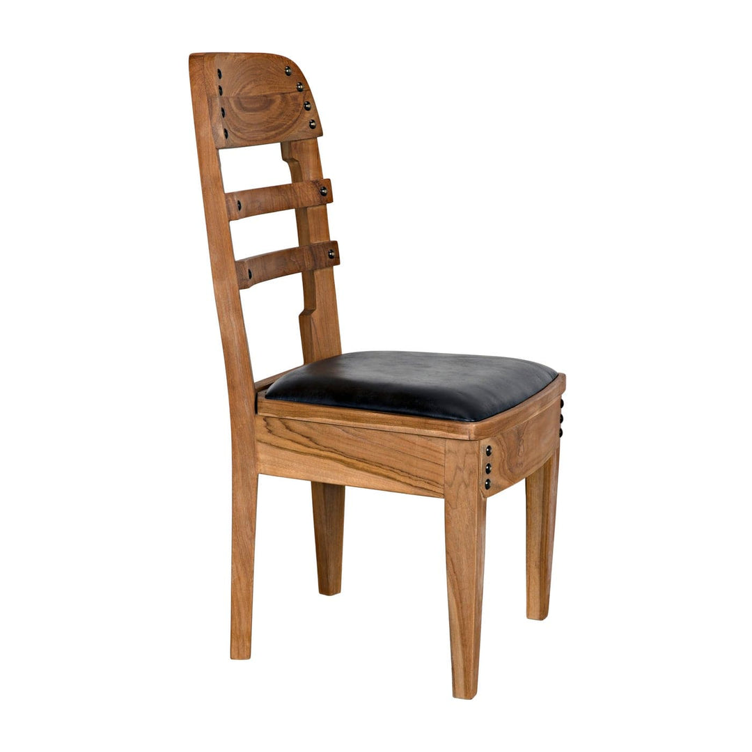 Laila Chair - Teak With Leather-Noir-NOIR-AE-172T-Dining Chairs-5-France and Son