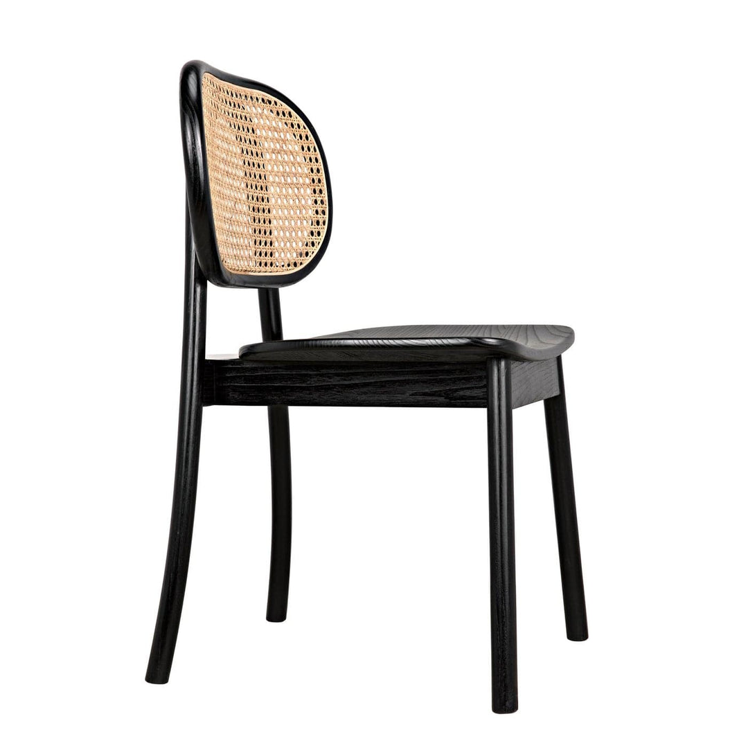 Brahms Chair - Charcoal Black with Caning-Noir-NOIR-AE-200CHB-Dining Chairs-3-France and Son