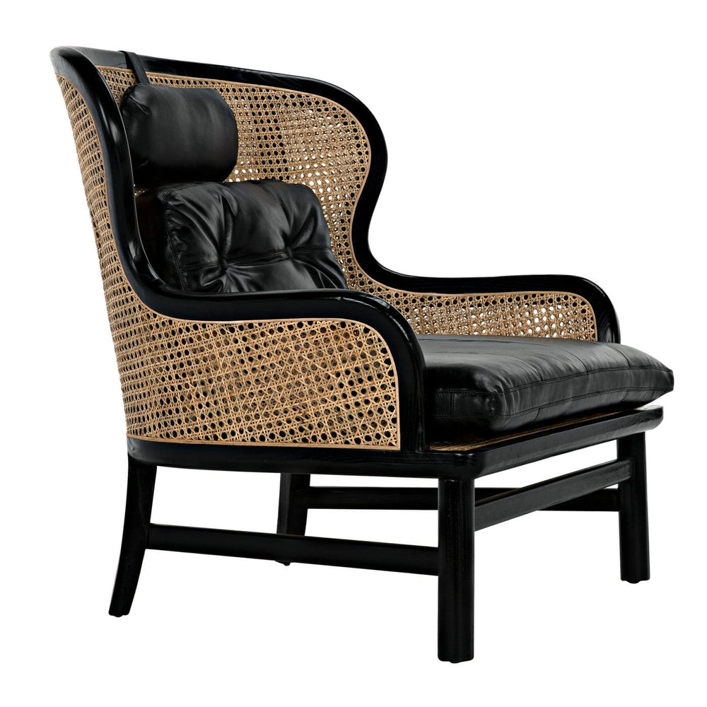 Marabu Chair - Charcoal Black with Leather-Noir-NOIR-AE-203CHB-Lounge Chairs-2-France and Son