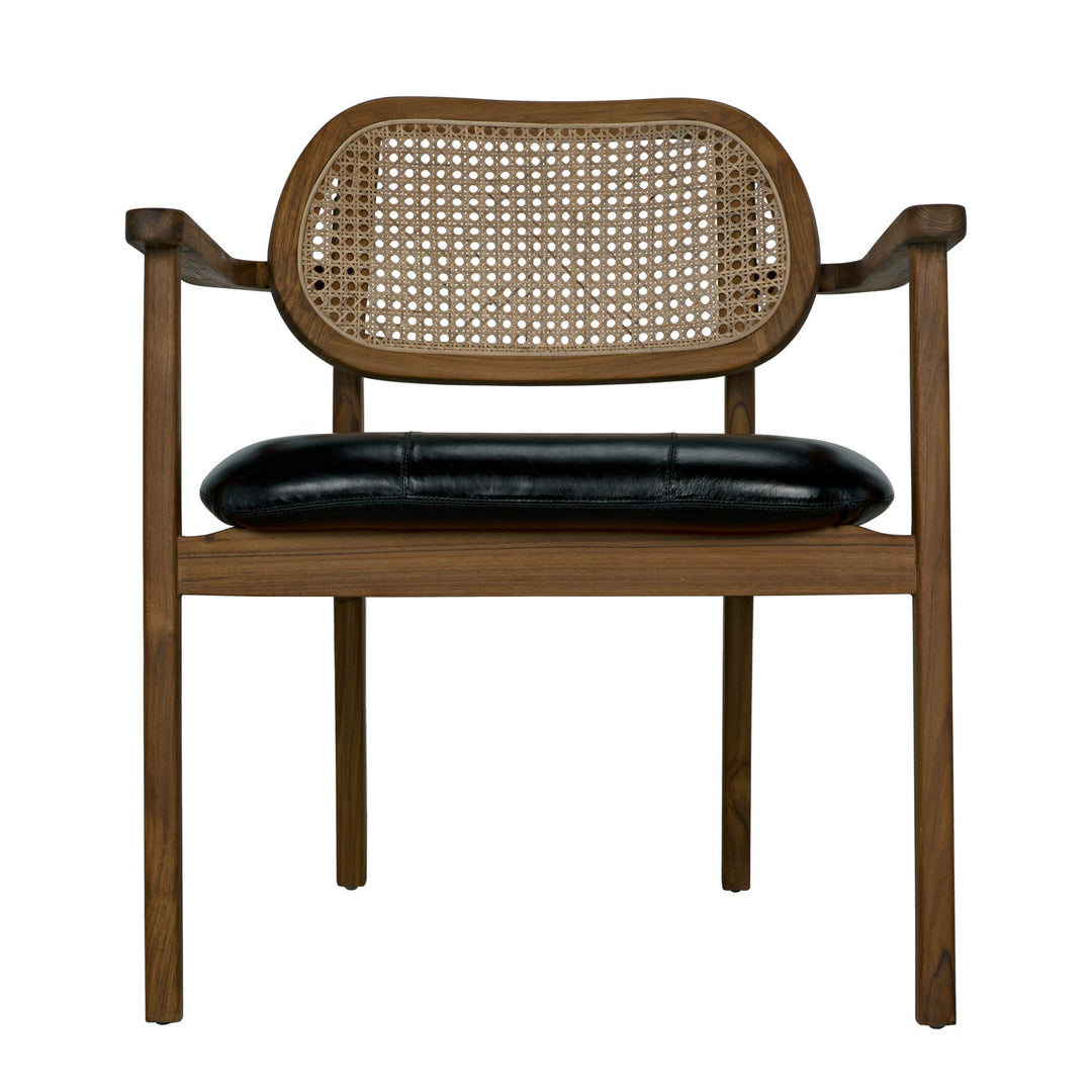 Tolka Chair, Teak with Leather Seat-Noir-NOIR-AE-234T-Lounge Chairs-1-France and Son