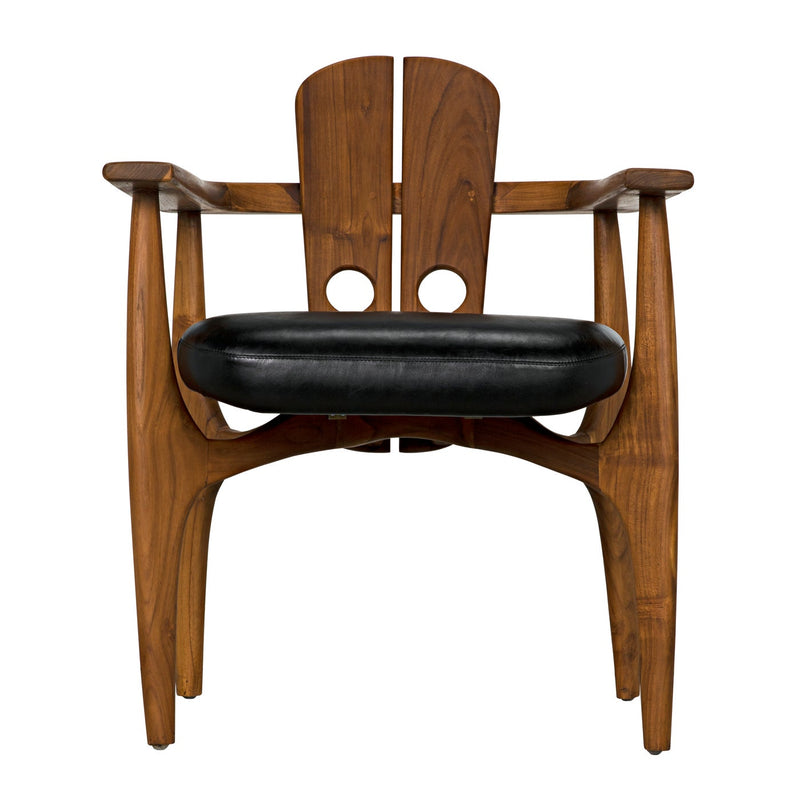 Kato Chair, Teak with Leather-Noir-NOIR-AE-239T-Lounge Chairs-1-France and Son