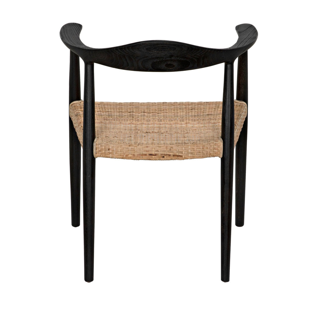 Dallas Chair, Black Burnt with Rattan-Noir-NOIR-AE-36BB-Lounge Chairs-4-France and Son