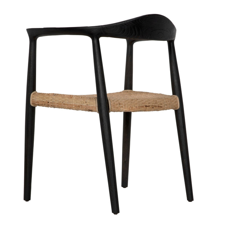 Dallas Chair, Black Burnt with Rattan-Noir-NOIR-AE-36BB-Lounge Chairs-5-France and Son