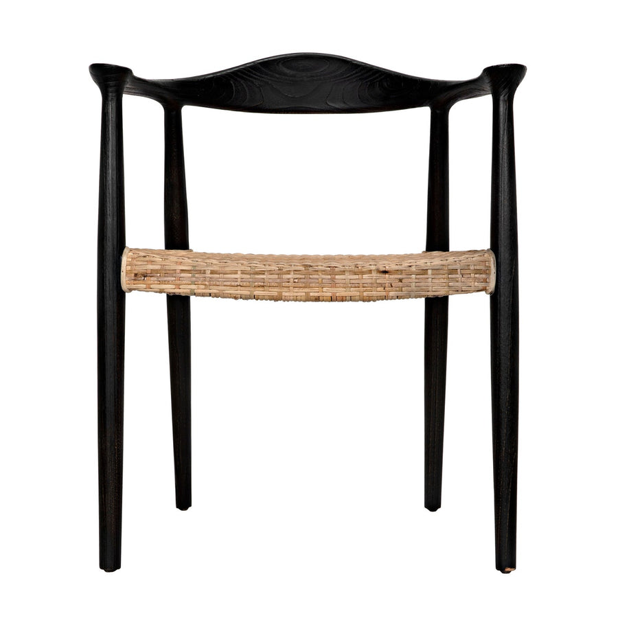 Dallas Chair, Black Burnt with Rattan-Noir-NOIR-AE-36BB-Lounge Chairs-1-France and Son