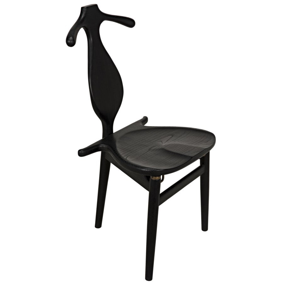 Figaro Chair with Jewelry Box, Charcoal Black-Noir-NOIR-AE-37CHB-Dining Chairs-3-France and Son
