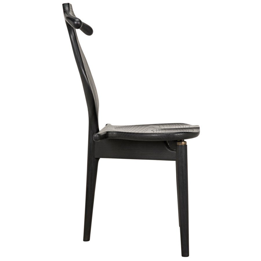 Figaro Chair with Jewelry Box, Charcoal Black-Noir-NOIR-AE-37CHB-Dining Chairs-4-France and Son