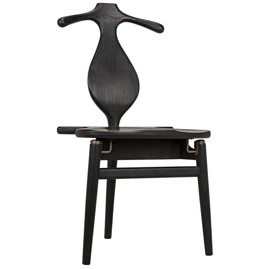 Figaro Chair with Jewelry Box, Charcoal Black-Noir-NOIR-AE-37CHB-Dining Chairs-1-France and Son