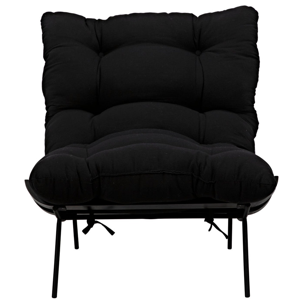 Hanzo Chair with Steel Legs - Charcoal Black-Noir-NOIR-AE-85CHB-Lounge Chairs-2-France and Son
