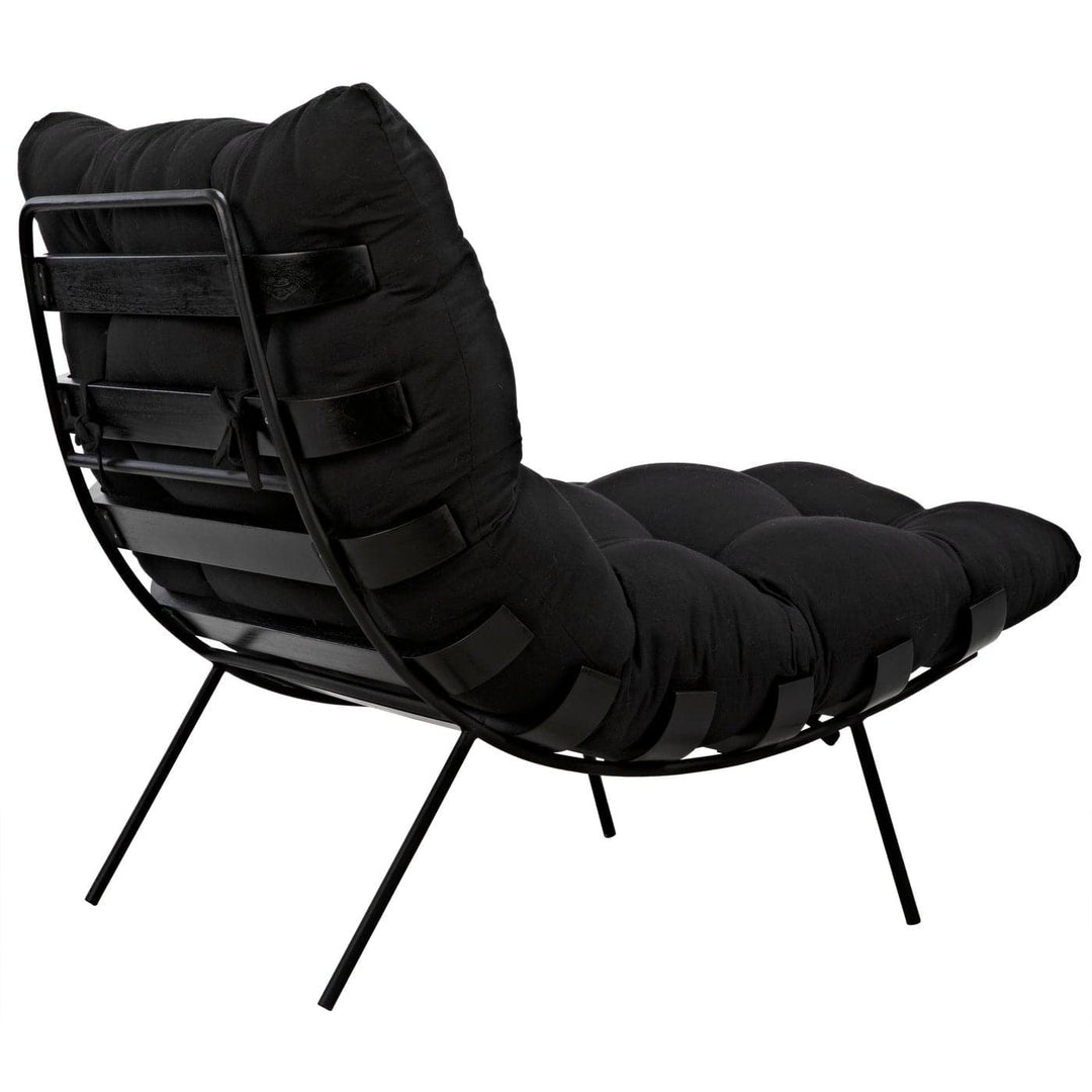 Hanzo Chair with Steel Legs - Charcoal Black-Noir-NOIR-AE-85CHB-Lounge Chairs-3-France and Son