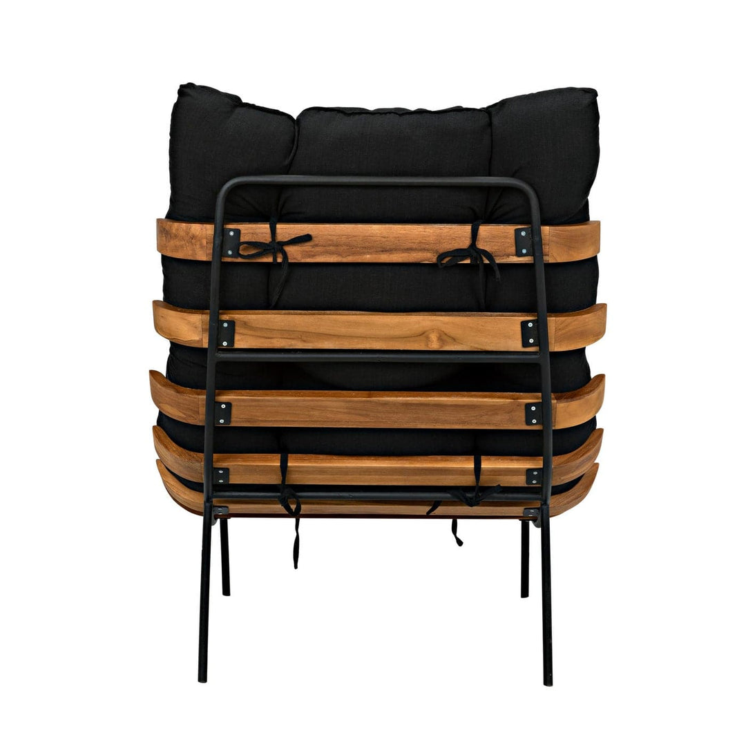 Hanzo Chair with Steel Legs - Teak-Noir-NOIR-AE-85T-Lounge Chairs-3-France and Son