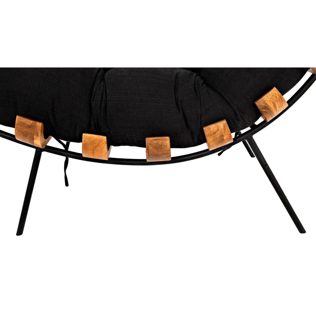 Hanzo Chair with Steel Legs - Teak-Noir-NOIR-AE-85T-Lounge Chairs-5-France and Son